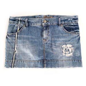OLD NAVY SPECIAL EDITION EMBROIDERED DENIM MINI SKIRT SIZE 12